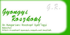 gyongyi roszkopf business card